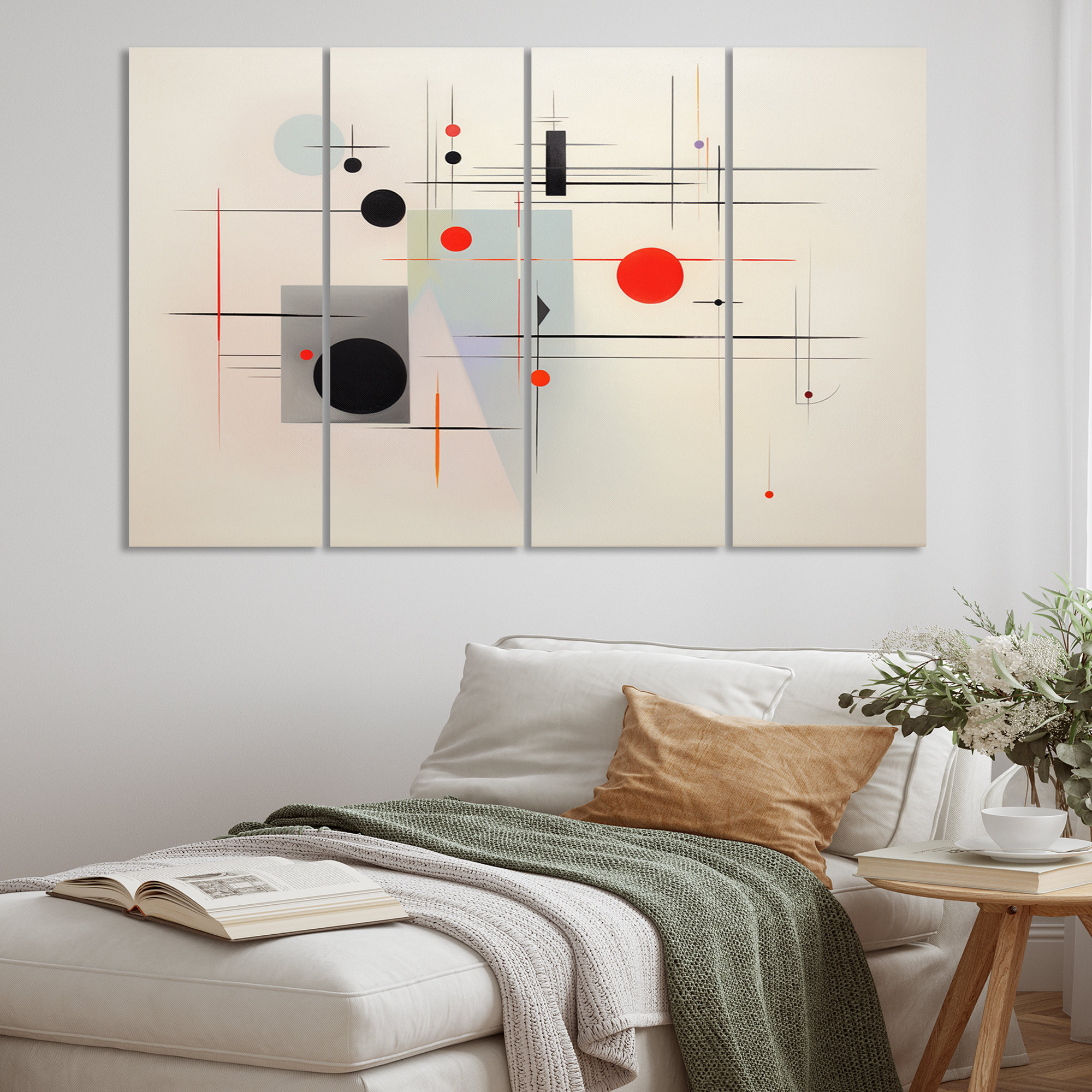 Wrought Studio™ Beige Suprematism Harmonious Balance II - 4 Piece